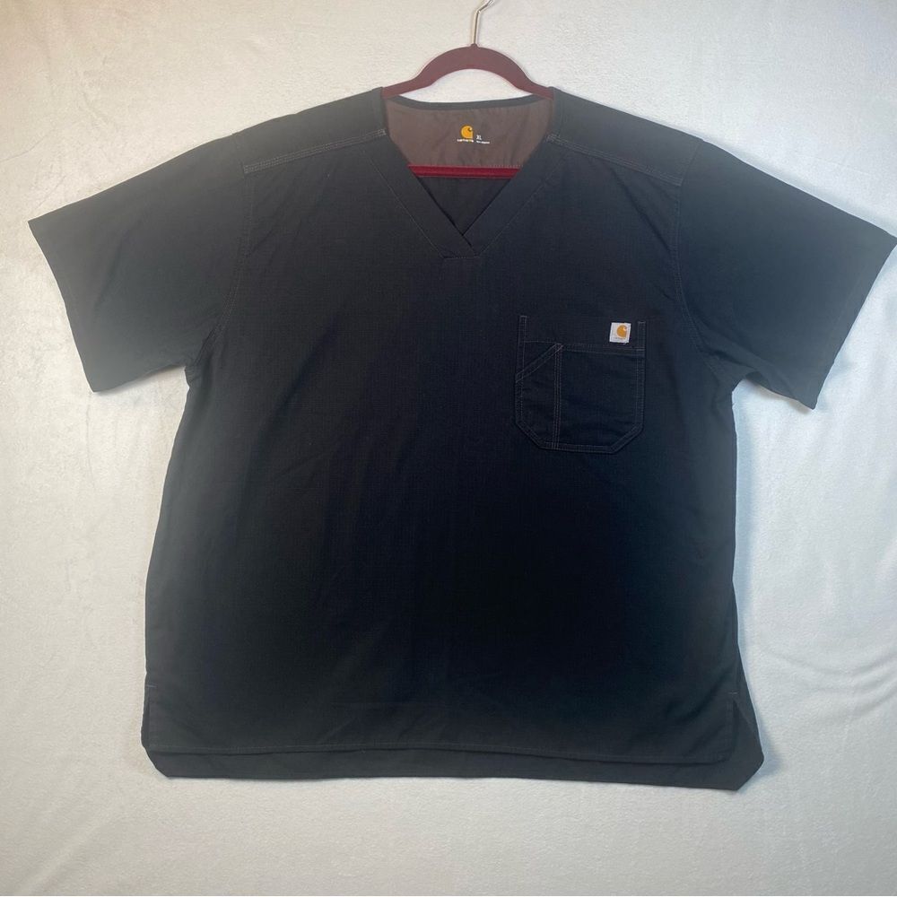 Carhartt Black Ripstop Utility Short Sleeve Scrub Top Size XL